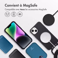 imoshion Coque arrière Color avec cordon amovible et MagSafe Apple iPhone 14 - Noir