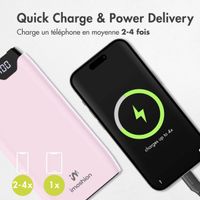 imoshion Batterie externe - 20.000 mAh - Quick Charge et Power Delivery - Rose