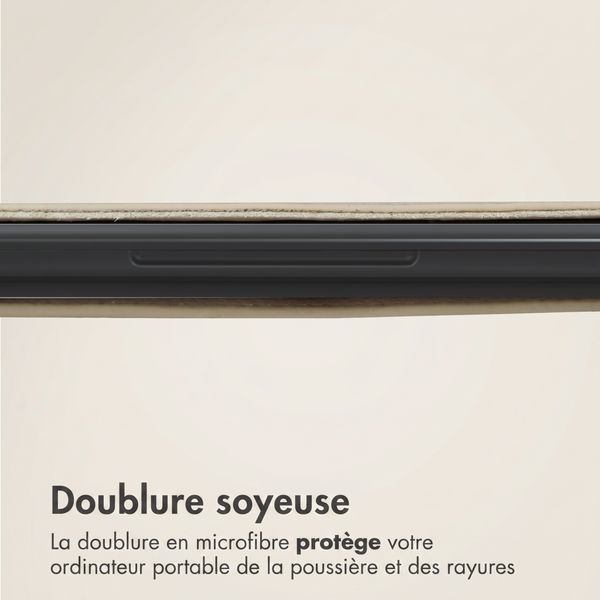 Accezz Leather Pochette ordinateur le Apple MacBook 13 pouces - Beige