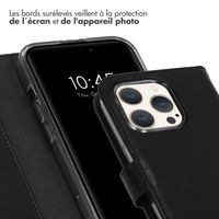 Selencia Étui portefeuille en cuir véritable Apple iPhone 15 Pro - Noir