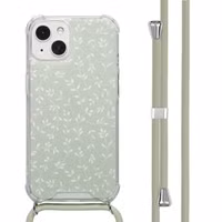 imoshion Coque Design avec cordon Apple iPhone 13 - Smoke Green Flowers
