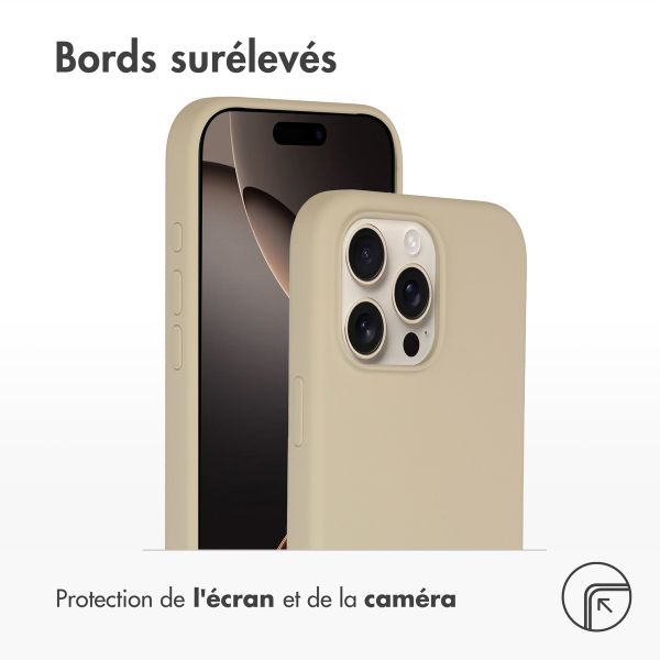 Accezz Coque Liquid Silicone avec MagSafe iPhone 16 Pro Max - Stone