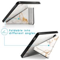 imoshion Étui de liseuse portefeuille design Pliable Kobo Libra 2 / Tolino Vision 6 - White Marble