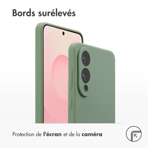 Accezz Coque Liquid Silicone avec MagSafe Samsung Galaxy S25 Edge - Cooper Green