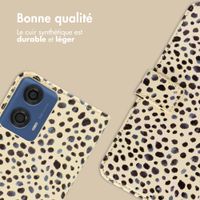 imoshion Étui de télephone portefeuille Design Motorola Moto G04 / G24 - Black And White Dots