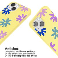 imoshion Coque design en silicone avec cordon Apple iPhone 13 - Yellow Flower Distance