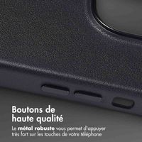 Accezz Coque arrière en cuir avec MagSafe iPhone 14 Pro - Onyx Black