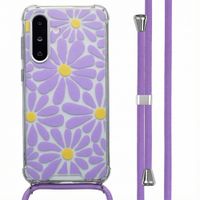 imoshion Coque Design avec cordon Samsung Galaxy A26 - Tropical Violet Flowers Connect