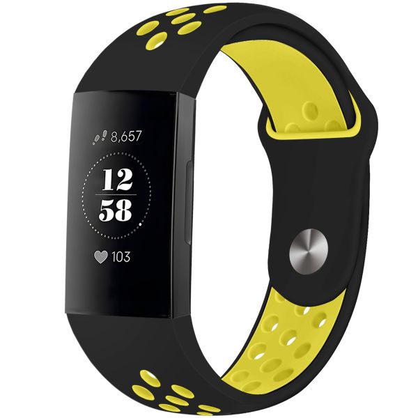 imoshion Bracelet sportif en silicone Fitbit Charge 3  /  4 - Noir / Jaune