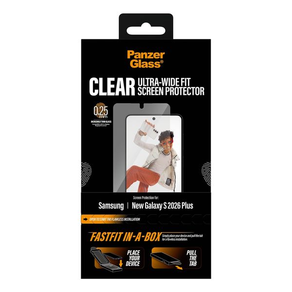 PanzerGlass Ultra Wide Fit FastFit in-a-box Protection d'écran Samsung Galaxy S26 Plus