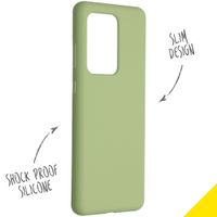 Accezz Coque Liquid Silicone Samsung Galaxy S20 Ultra - Vert