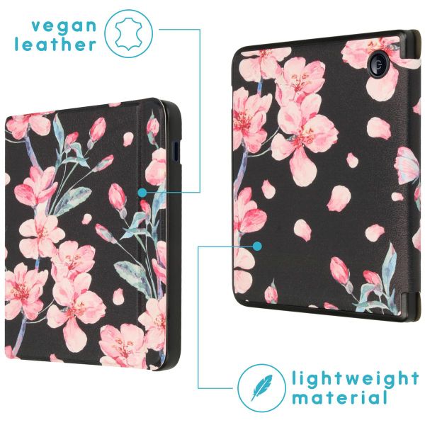 imoshion ﻿Design Slim Hard Sleepcover avec support Kobo Libra 2 / Tolino Vision 6 - Blossom