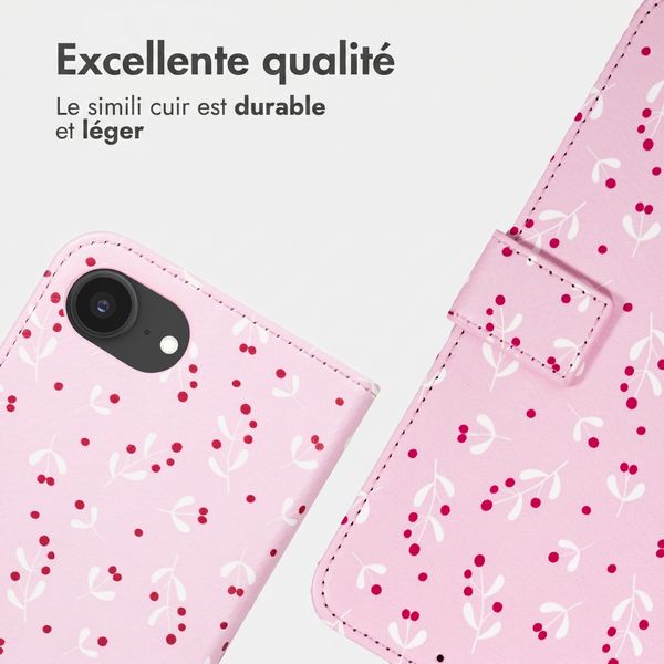 imoshion Étui de télephone portefeuille Design Apple iPhone 17e / 16e - Blush Berries