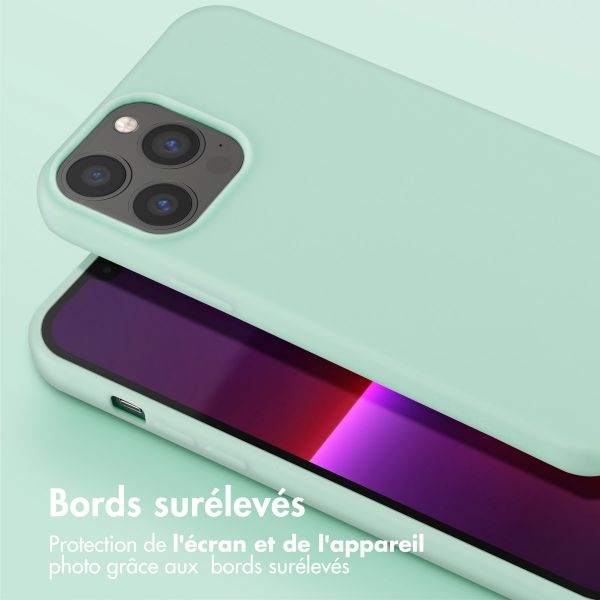 Selencia Coque silicone avec cordon amovible Apple iPhone 13 Pro Max - Turquoise