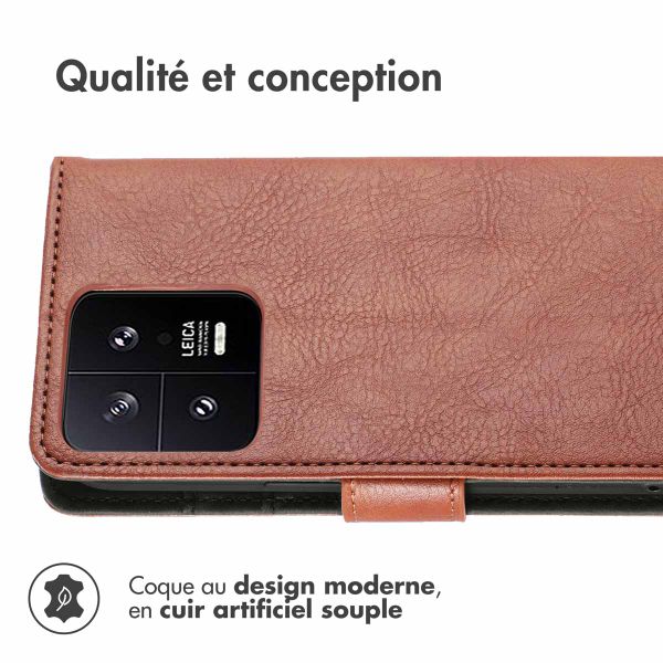 imoshion Étui de téléphone portefeuille Luxe Xiaomi 13 Pro - Brun