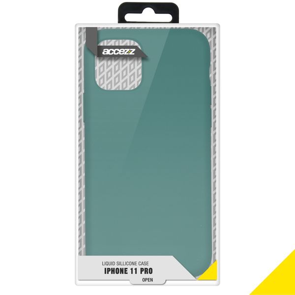 Accezz Coque Liquid Silicone iPhone 11 Pro - Vert foncé