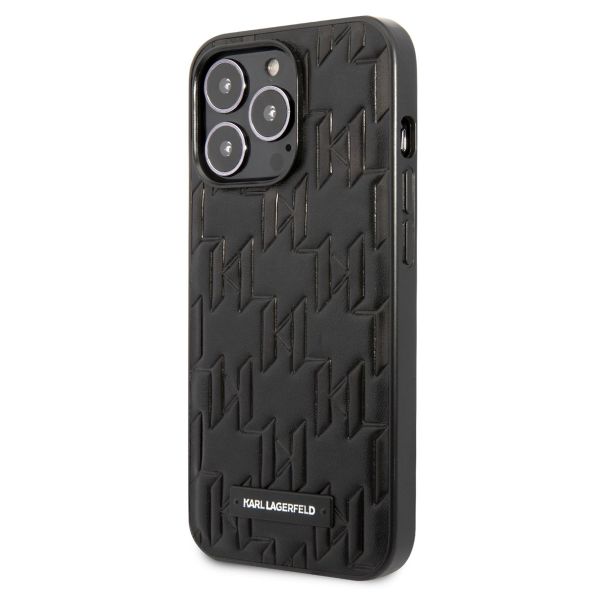 Karl Lagerfeld Coque arrière rigide Monogram Plaque iPhone 13 Pro - Noir