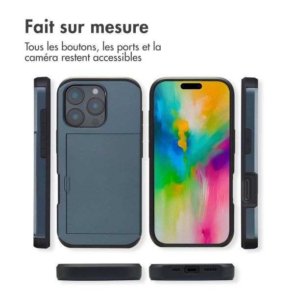 imoshion Coque arrière avec porte-cartes iPhone 16 Pro - Bleu foncé