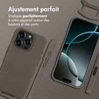 imoshion Coque arrière Color avec cordon amovible et MagSafe Apple iPhone 16 Pro - Black Coffee