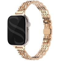 Selencia Bracelet en acier slim style Jubilee Apple Watch Series 1 t/m 9 / SE (38/40/41 mm) | Series 10 / 11 (42 mm) - Rose Doré