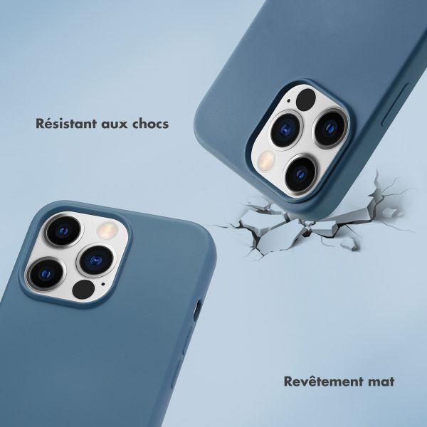 Selencia Coque avec dragonne de luxe iPhone 13 Pro - Bleu