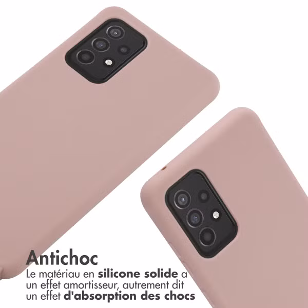 imoshion Coque en silicone avec cordon Samsung Galaxy A52(s) (5G/4G) - Sand Pink