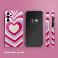 Selencia Coque arrière Vivid Samsung Galaxy A15 (5G) - Double Hearts Rubine Red Lilac