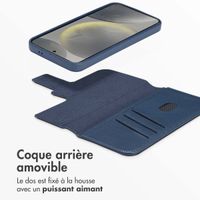 Accezz Étui de télephone portefeuille en cuir 2-en-1 avec MagSafe Samsung Galaxy S24 - Nightfall Blue