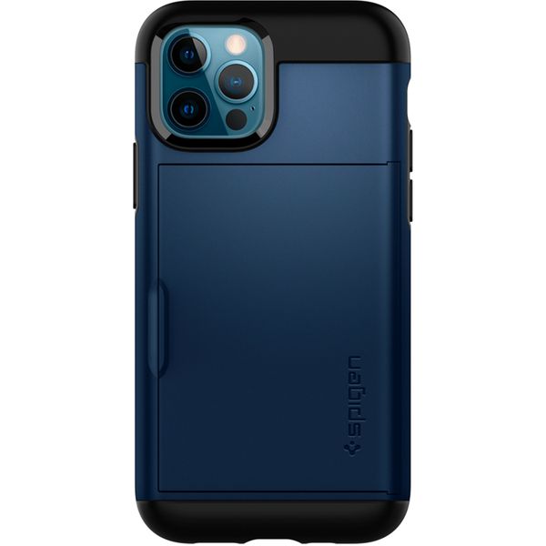 Spigen Coque Slim Armor CS iPhone 12 (Pro) - Bleu foncé