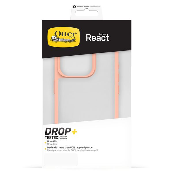 OtterBox Coque arrière React iPhone 15 Pro - Transparent / Peach