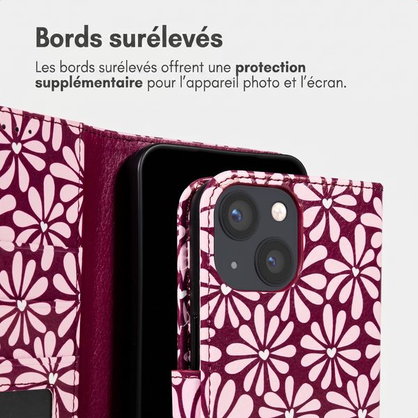 imoshion Étui de télephone portefeuille Design Apple iPhone 13 - Bloom Love Blush