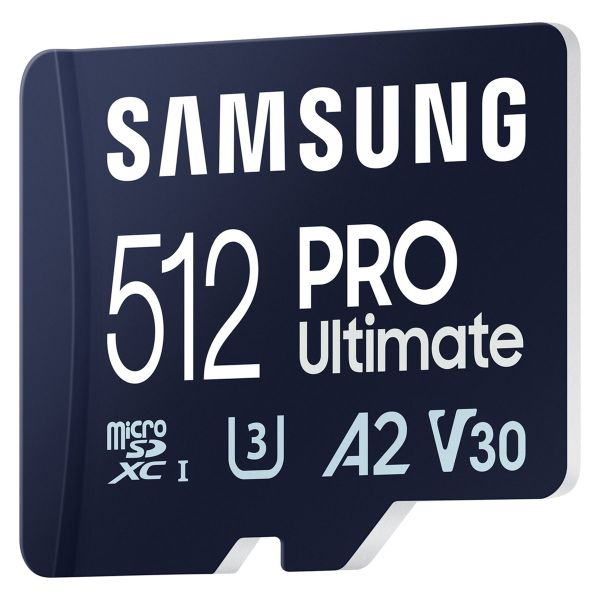 Samsung PRO Ultimate microSD - 512GB - Inclus un adaptateur SD - UHS-I/U3/Full HD/4K UHD