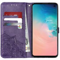 Etui de téléphone portefeuille Mandala Samsung Galaxy S10