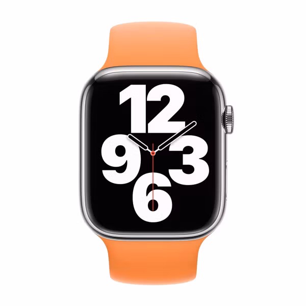 Apple Bracelet Boucle unique en Silicone Apple Watch | 44/45/46/49 mm - Taille 11 - Marigold