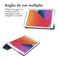 imoshion Coque tablette Design Trifold Apple iPad 9 (2021) 10.2 pouces / iPad 8 (2020) 10.2 pouces / iPad 7 (2019) 10.2 pouces - Petrol Green Dandelion