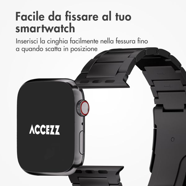Accezz Bracelet en acier Titane mat Apple Watch | 38/40/41/42 mm - Noir