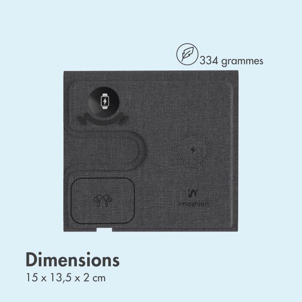 imoshion Chargeur sans fil pliable 3-en-1 Samsung - Galaxy Phone / Galaxy Buds / Galaxy Watch - Gris