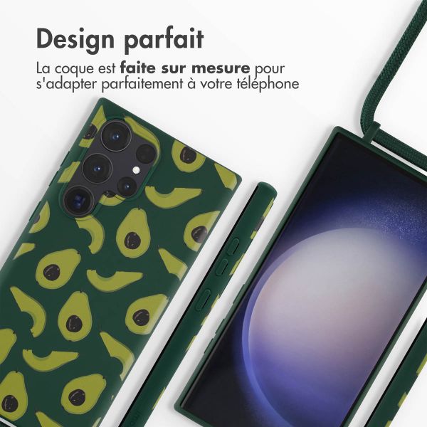 imoshion Coque design en silicone avec cordon Samsung Galaxy S23 Ultra - Avocado Green