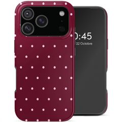 Selencia Coque arrière Vivid avec MagSafe Apple iPhone 17 Pro - Happy Dots Burgundy