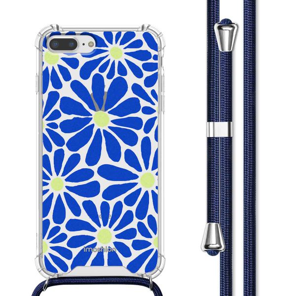 imoshion Coque Design avec cordon Apple iPhone 8 Plus / 7 Plus - Cobalt Blue Flowers Connect