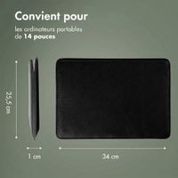 Accezz Leather Pochette ordinateur Apple MacBook 14 pouces - Noir