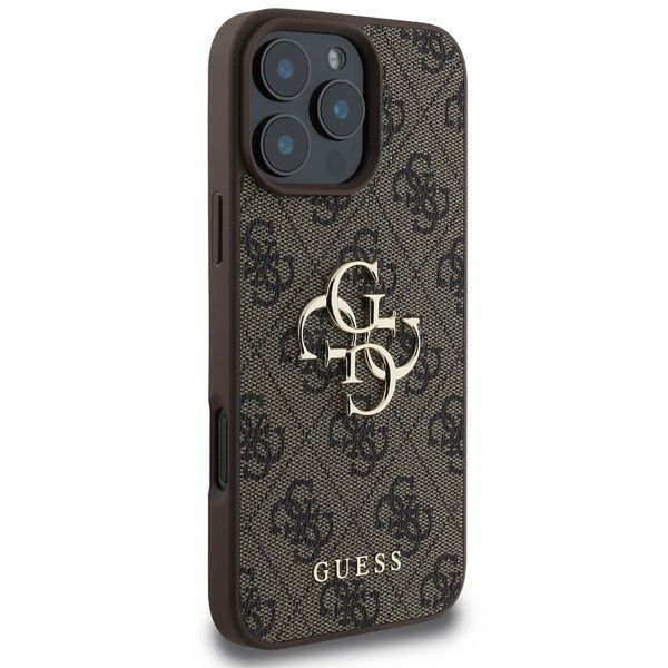 Guess Coque 4G Metal Logo iPhone 16 Pro Max - Brun