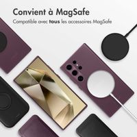 Accezz Coque arrière en cuir avec MagSafe Samsung Galaxy S24 Ultra - Heath Purple