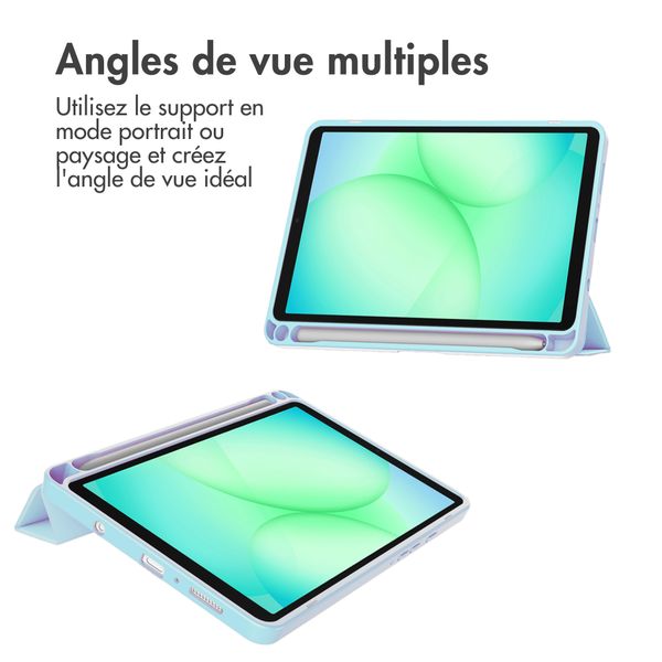 imoshion Coque tablette rigide Trifold Samsung Galaxy Tab A11 Plus - Bleu clair