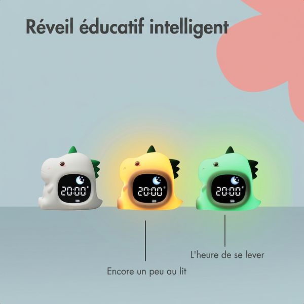 imoshion Kids Coach de sommeil - Veilleuse avec haut-parleur - Réveil enfant - Dino