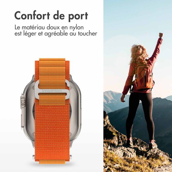 imoshion Bracelet en nylon Alpine Apple Watch Series 1 t/m 9 / SE (38/40/41 mm) | Series 10 / 11 (42 mm) - Orange