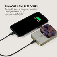 Burga Powerbank magnétique 5 000 mAh - MagSafe et Qi2 - Nuit de velours / Or