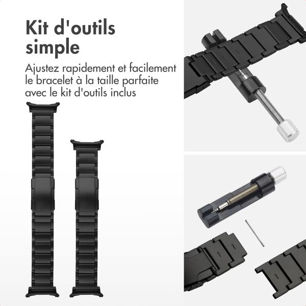 Accezz Bracelet en acier Titane mat Samsung Galaxy Watch Ultra (2024/2025) - Noir