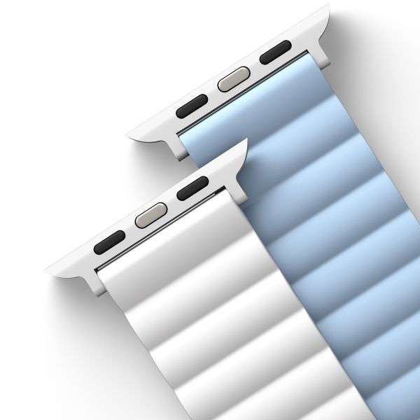 Uniq Bracelet Revix réversible Apple Watch Series 1 t/m 11 / SE / Ultra (44/45/46/49 mm) - Arctic (White/Blue)