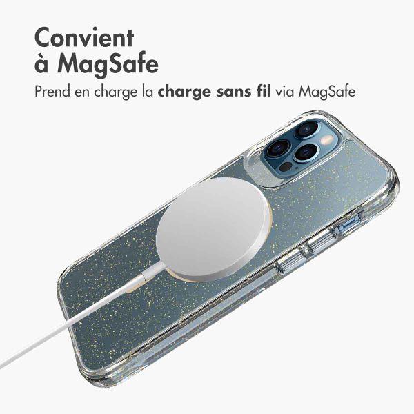imoshion Coque arrière transparente Pailletée avec MagSafe Apple iPhone 12 (Pro) - Doré